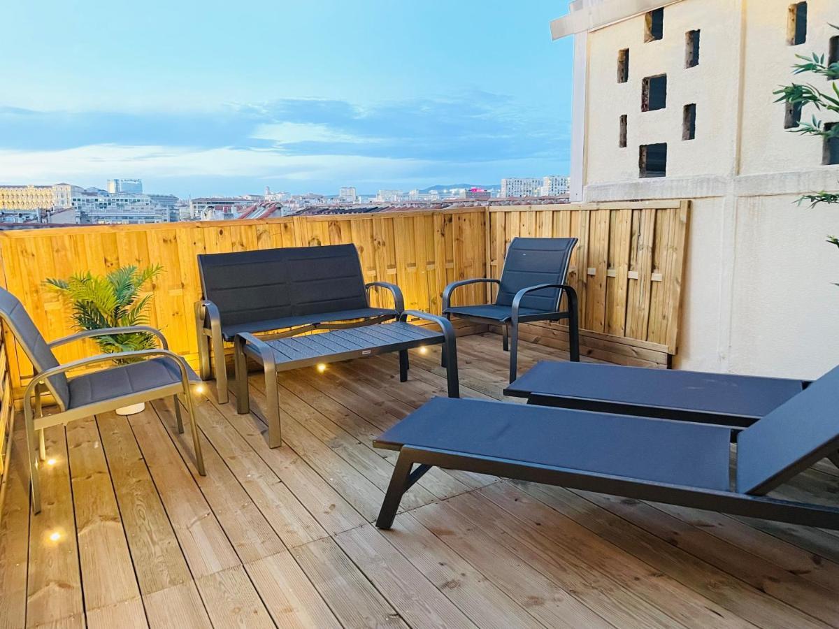 Honore - Rooftop Avec Vue - Appartement T3 Atypique Centre Ville Vieux Port Proche Opera Marseilles Buitenkant foto