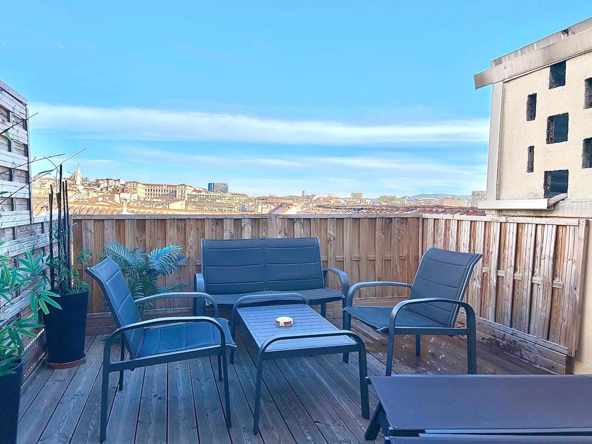Honore - Rooftop Avec Vue - Appartement T3 Atypique Centre Ville Vieux Port Proche Opera Marseilles Buitenkant foto